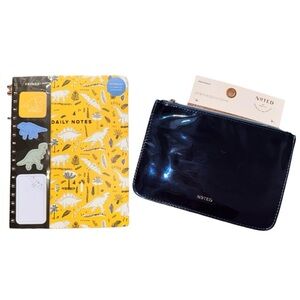 Dinosaur Spiral Notebook and Metallic Pouch (NWT)